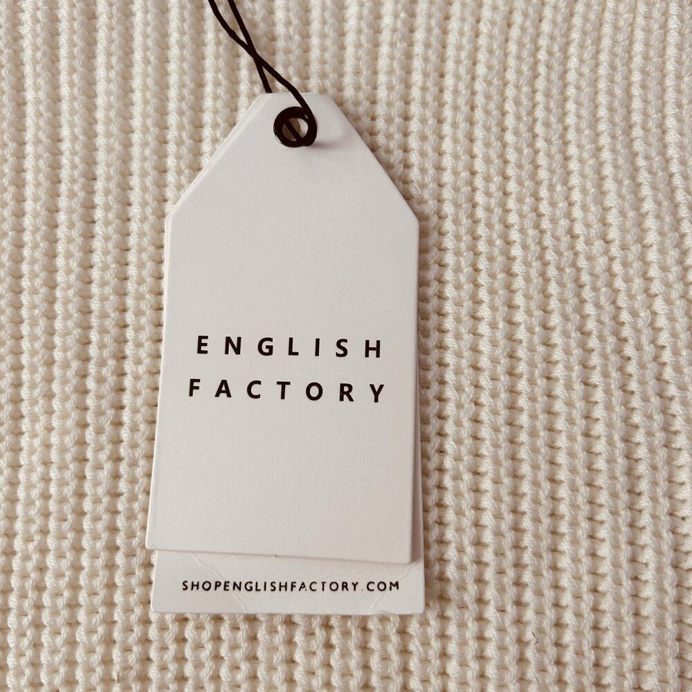 Anthropologie English Factory Women’s Ivory Ribbed Preppy Puff Sleeve Sweater XS - Picture 14 of 16